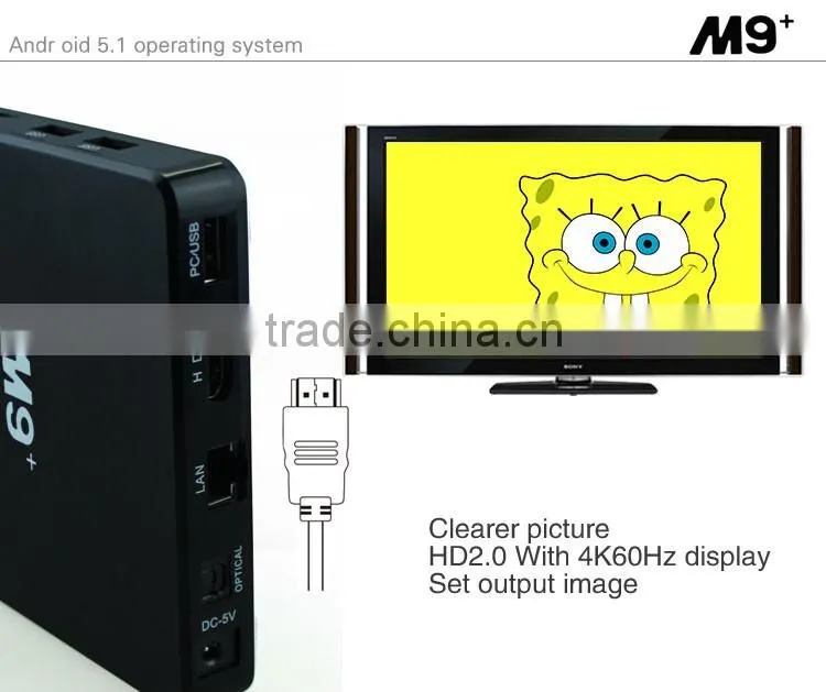 M9+ Amlogic S905 quad core smart ott box with 4K video support