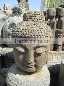 Chinese antique wooden caving buddha head
