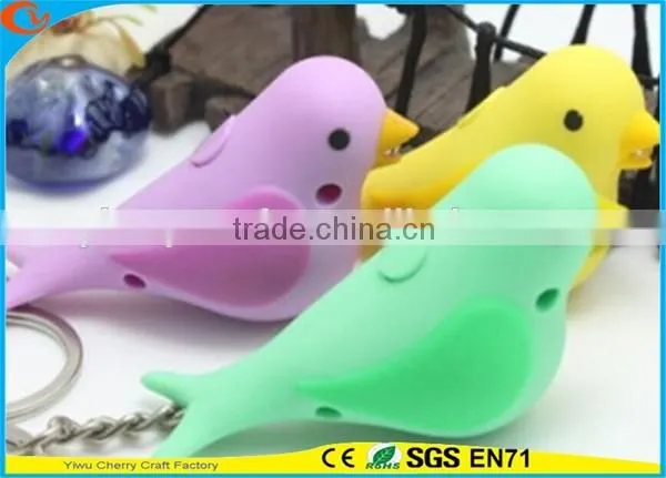 High Quality Promotional Cute Assorted Animal Sound Led Keychain