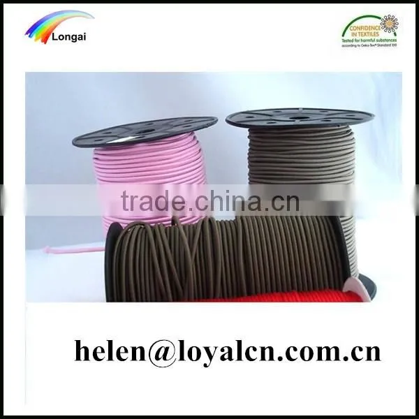 4mm black round braided elastic cord 4mm elastic rope