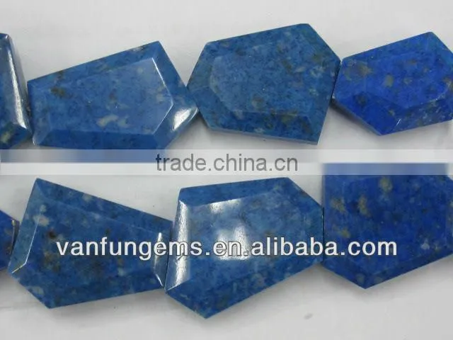 Wholesale Flat Faceted Tumbled Lapis Fashion Beads in Different Size