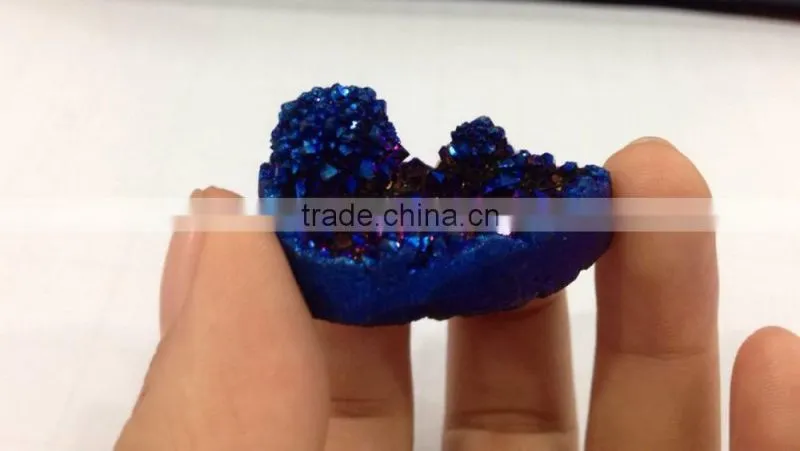 In stock!!! Blue color agate necklace drusy pendant Pear shape druzy pendant
