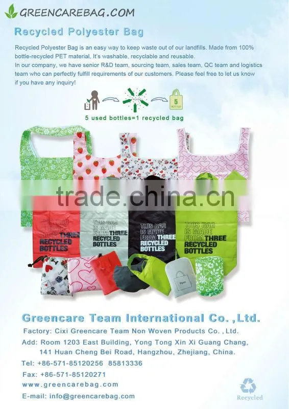 Fahion Foldable Polyester Shopping Bag with Sublimation Printing