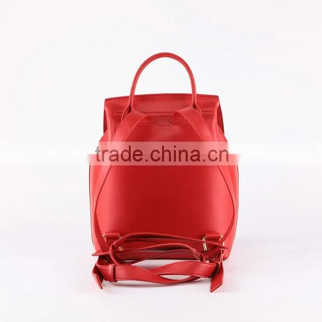 4772 Wholesale Trendy Design Red PU Material Fashion Waterproof Ladies Backpack