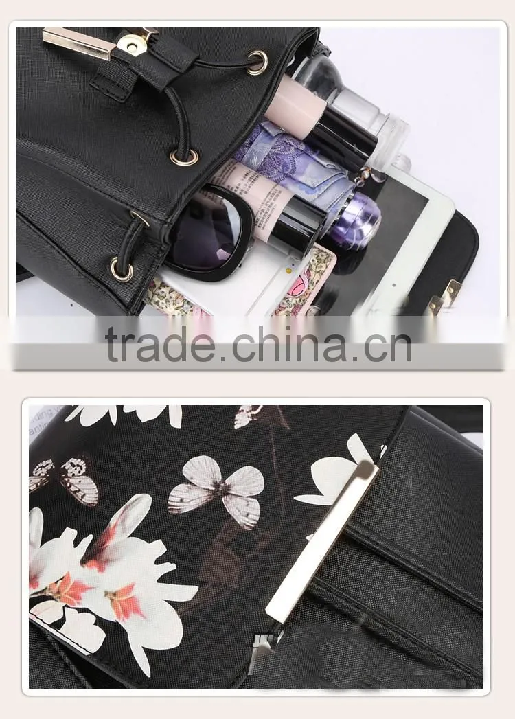 Custom oem print cheap pu leather backpack bags