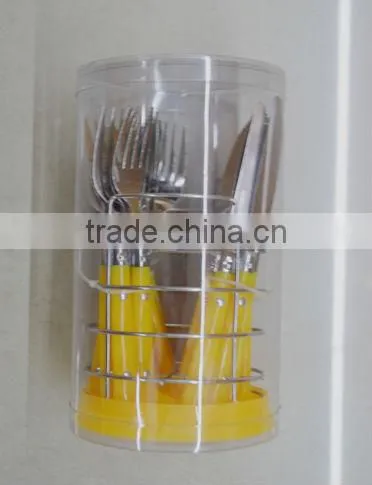 Cutlery with yellow handle and high quality made by Junzhan Factory directly