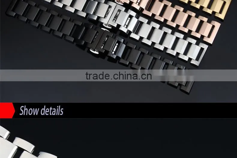 18|20|21|22mm high quality imported stainless steel watch bracelet with fashionable buckle Wholesale 3PCS