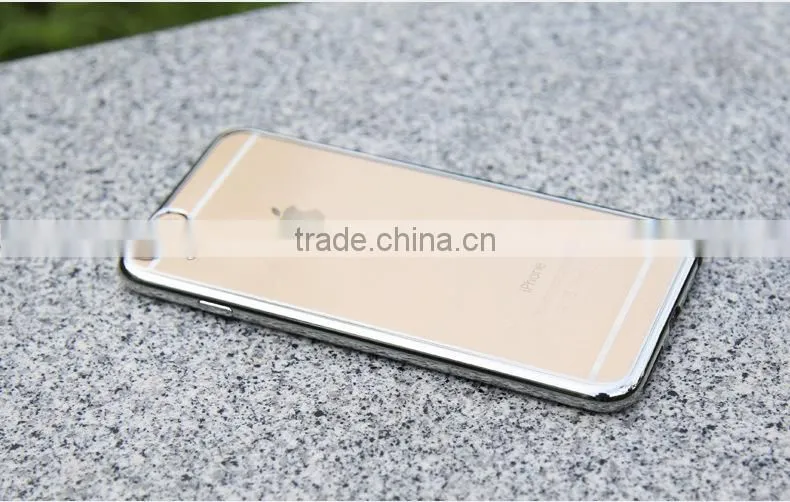 luxury Clear Crystal Chrome Side Soft TPU Case Cover For Apple iPhone 6s Plus