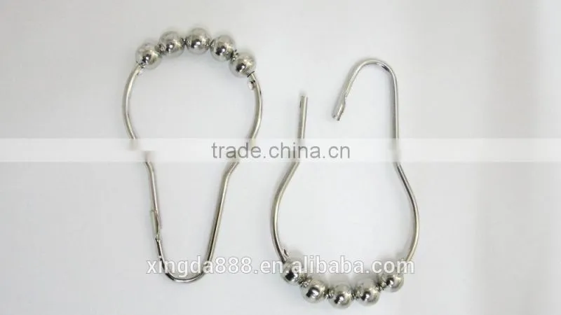 shower curtain hooks/100% metal shower curtain hooks/304 stainless steel curtain hooks