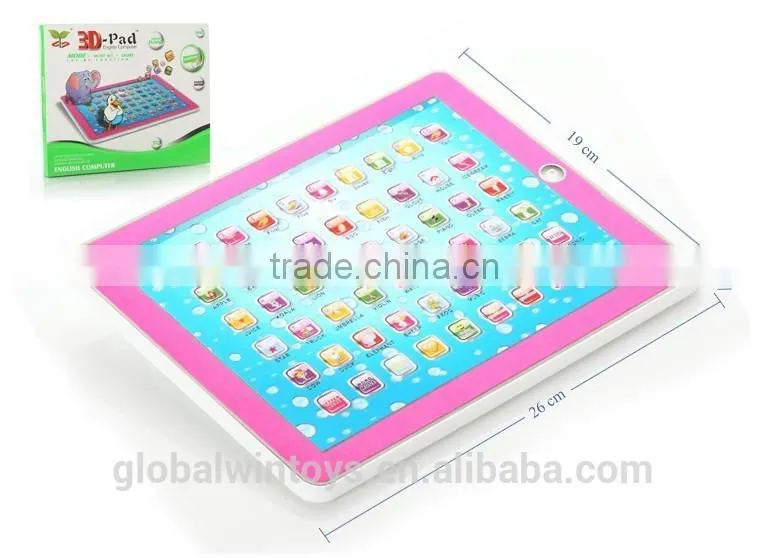 2015 new learning pad gw-tys2911J touch screen pad kids educational toys abc multipurpose toy learning machines