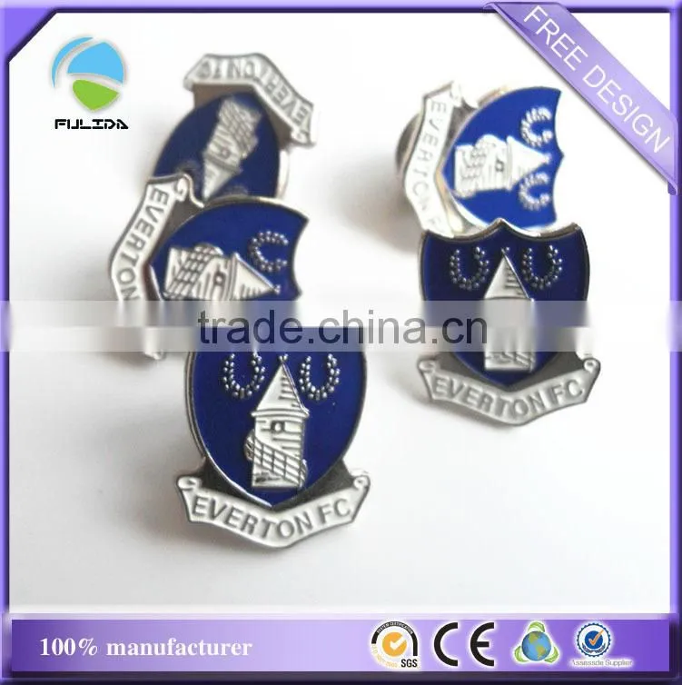 custom shield shaped metal lapel pin badge souvenir