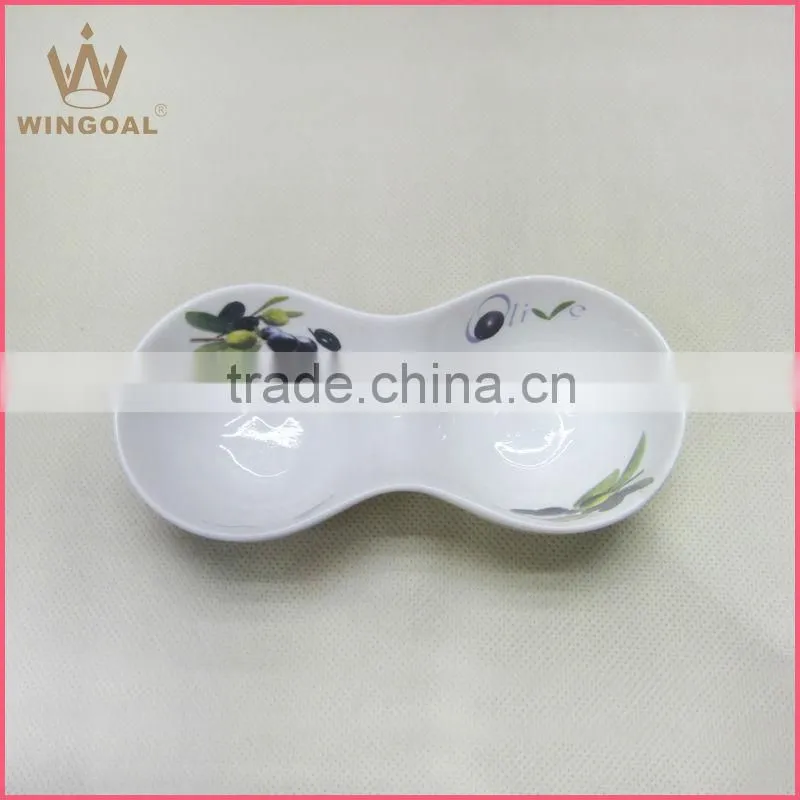 porcelain dinner set with olive decal
