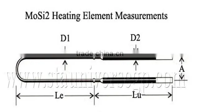 Hot sale U type high temperature Molybdenum Disilicide heating elements for lab muffle furnace