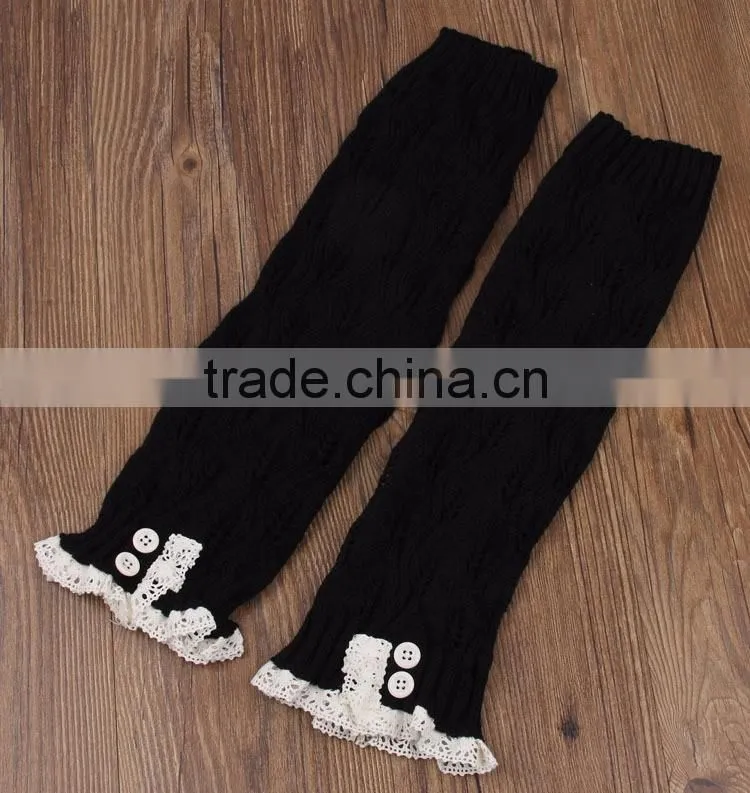 Wholesale Fashion Acrylic Knitted Leg Warmers Crochet Womens Lace Leg Warmers