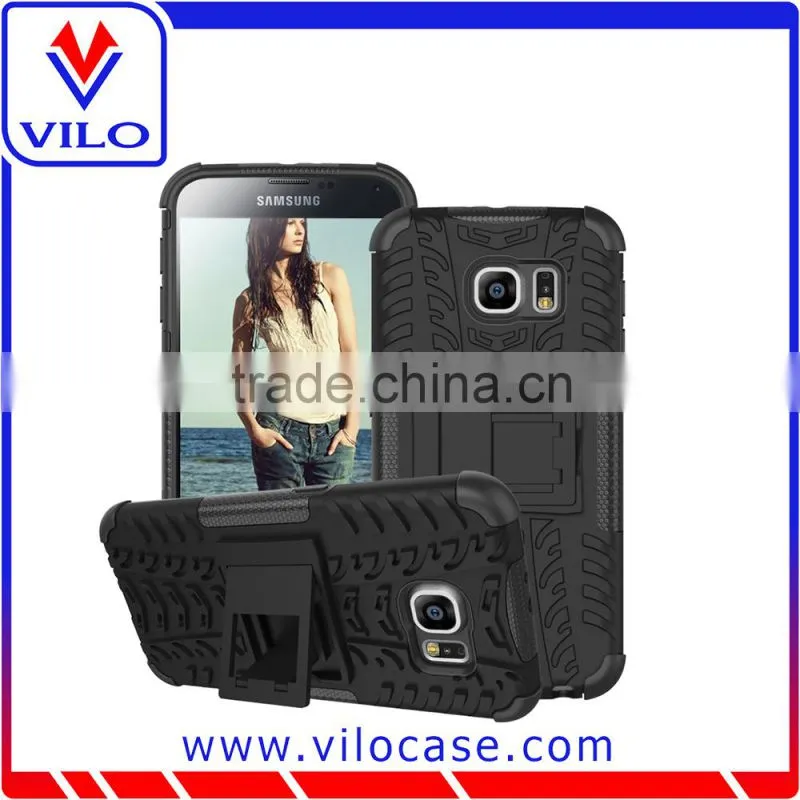 New arriving dual layer hybrid case with kickstand for Samsung Galaxy S6