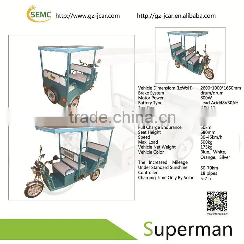Brushless 5 seaters electric motor high quality and new style electric tricycle&scooter for adults