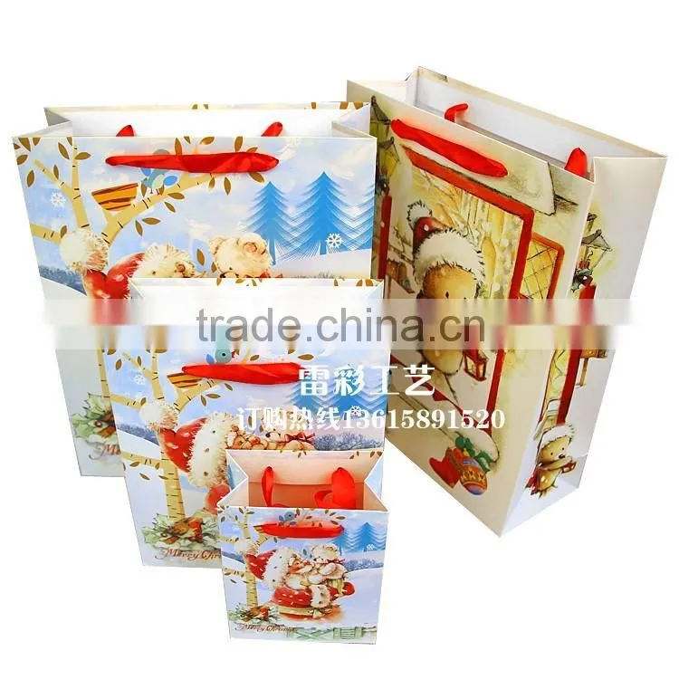 Direct factory machine made christmas gift paper bag