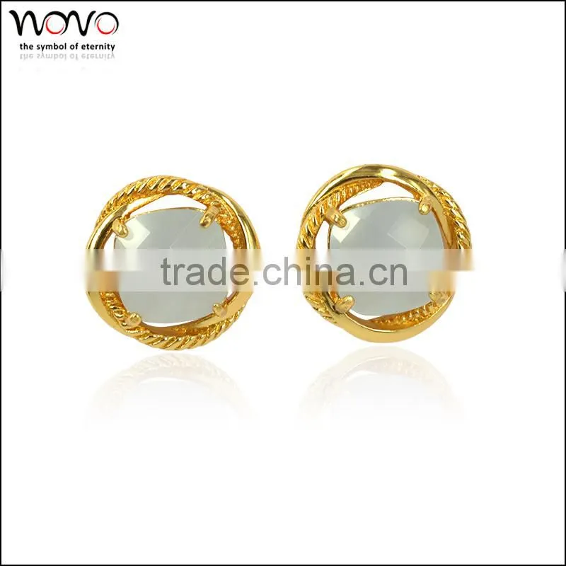 gold earring jewery 2015 new stone Fashion Women's Earrings2 gram gold beautiful designed earrings