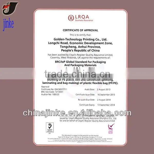 Gravure Printing Flexible Laminated Tea Bag