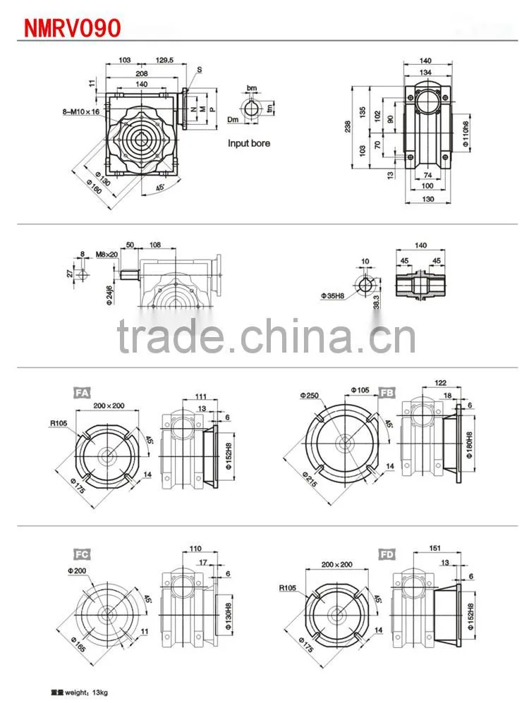 Die Cast Housing For NMRV and NRV worm Speed Recucer /Helical Gear Drice Kit /Gearboxes /Power Transmission Products/Hot Sale