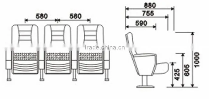 Wholesale price red fabric wedding hall chairs