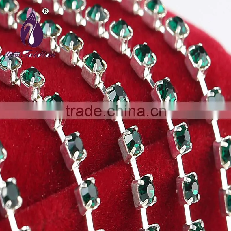 ss10 2.7-2.8mm silver Single row Rhinestone cup chain for Bags,Shoes,Garment Decoration