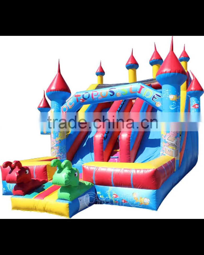 china octopus slide giant commercial inflatable castle slide