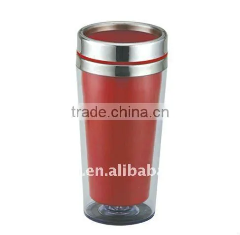 Double Wall Plastic Travel Mug&stainless steel inner