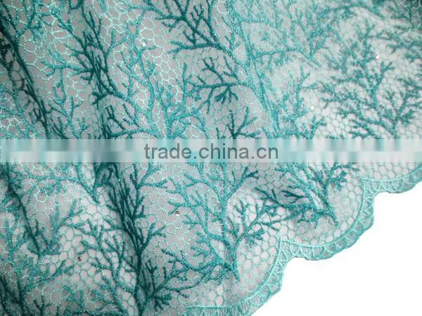 2015 fashion royal bule African french net tulle lace fabric mesh lace