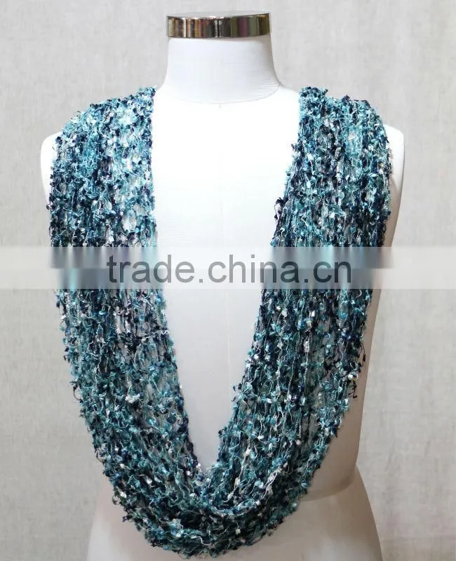 Hand knitted Mess loop scarves infinity scarves
