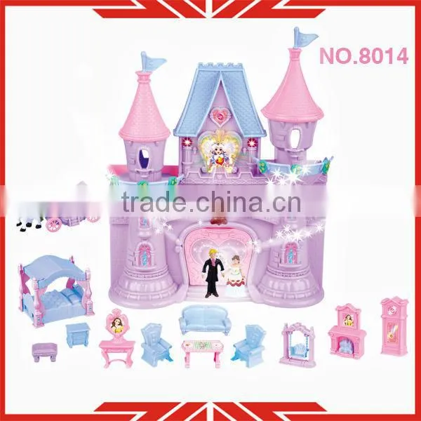 8014 toy model houses 2013,pink toy house with music and light