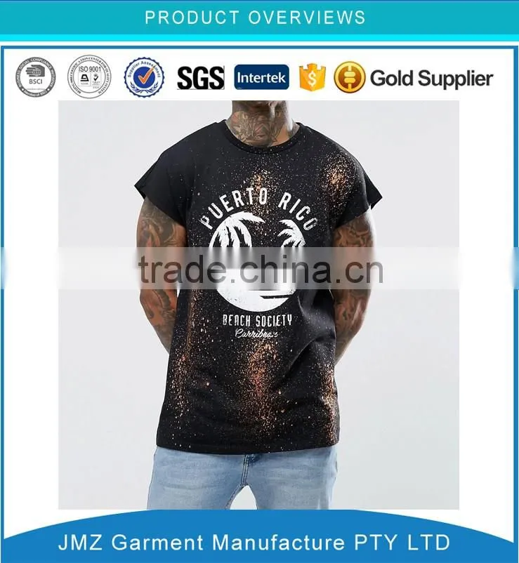 Custom high quality fashion men t shirt splatter print tee