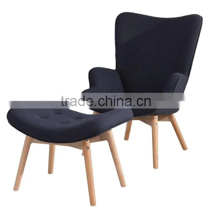 Classical rattan back uphostelry fabric salon chair