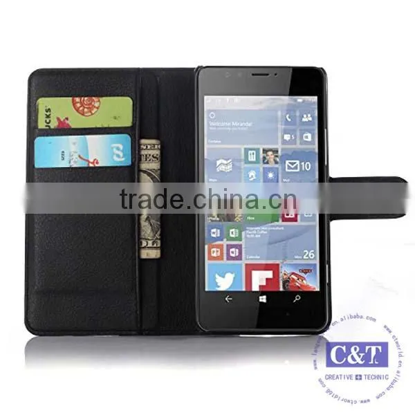 C&T High quality leather flip cover for microsoft lumia 950