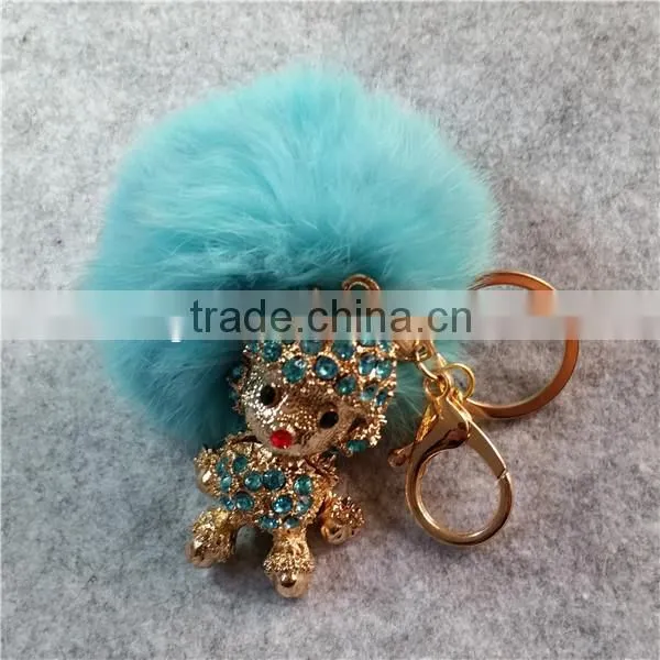 Customized Rabbit Fur ball Keychain