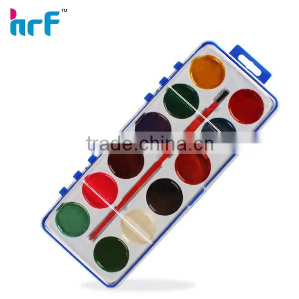 Large 21 Color Round Water Color Paint with Art Brush