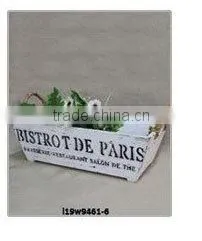 Vintage Wood Box Ornamental Planter with Message