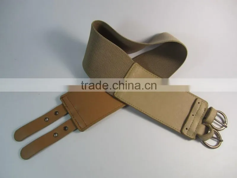 tan color elastic fashion belt woman belt