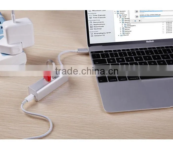 Aluminum USB-C Type C USB 3.1 High Speed 4 Port HUB Adapter For MacBook Nokia N1