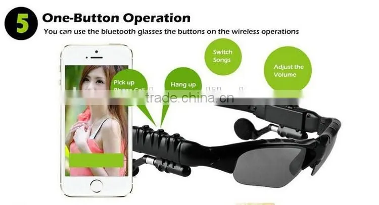 Bluetooth Sunglasses Headphones Sport Polarized Glasses Headset with Mp3 Player for Android IOS