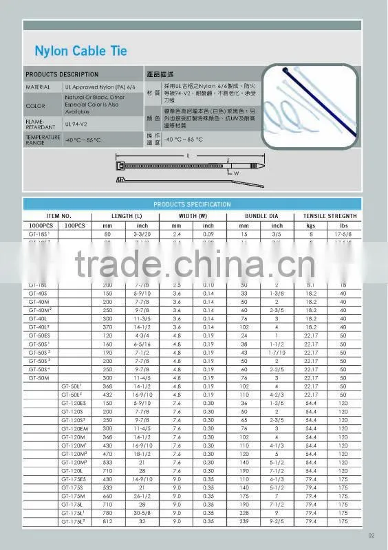 Nylon Cable Tie for Electronic Product