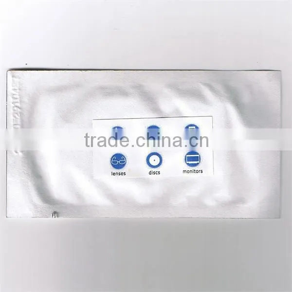 individually wrapped lens cleaner, eyeglass cloth, wet tissue, wet wipe