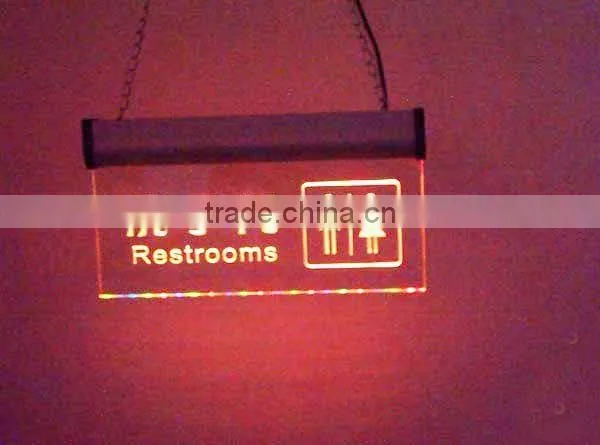 acrylic LED restroom sign