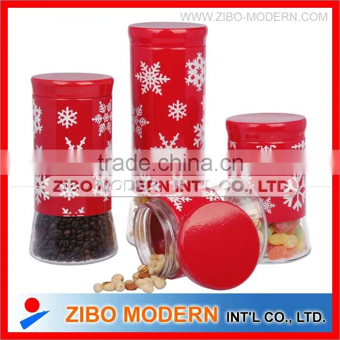 Stainless steel printing food storage glass bottle