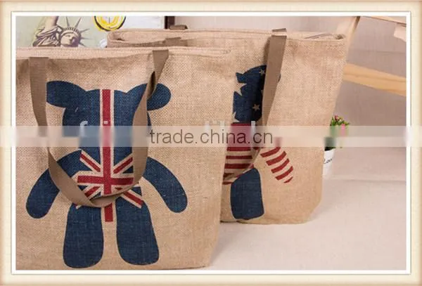 Small bear flag shopping bag
