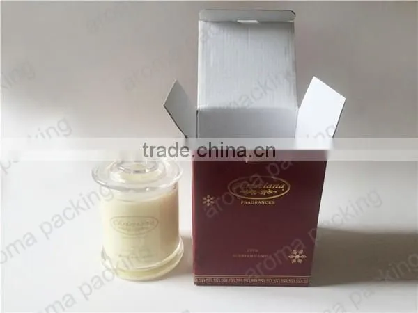 high quality flat candle box with custom different design for scented candle packing