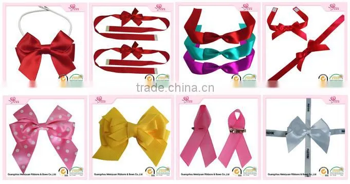 Custom chocolate packing ribbon bow with elastic loop pre-made bow for baking decoration