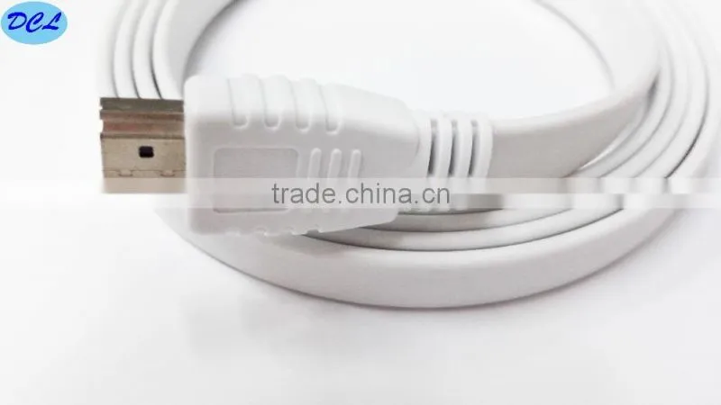 White flat HDMI cable with nickel plated 1M