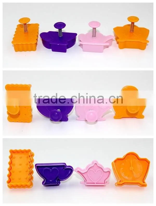 Spring press Cookie cutter type biscuit mold suit with TEA-TIME serious