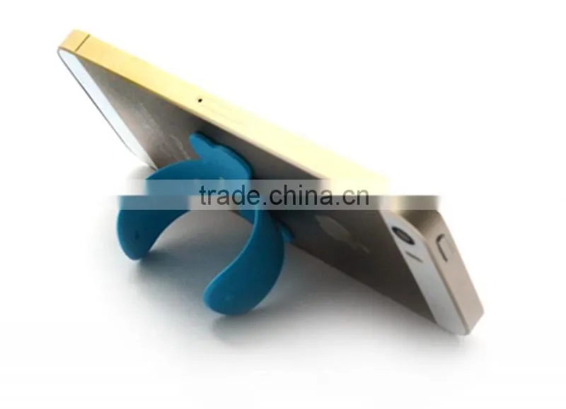 Custom silk print silicone mobile holder stand